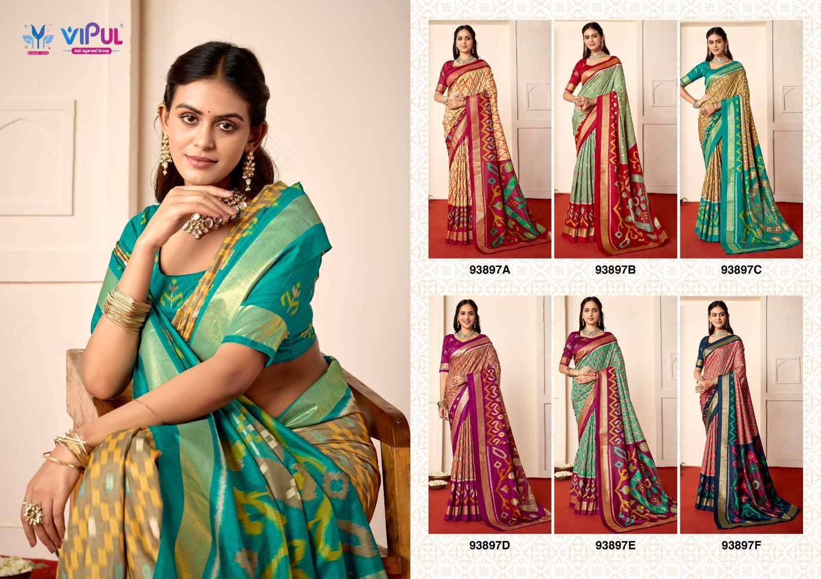 Sentosa silk Vol 10 93897 Series By Vipul Fashion Indian Traditional Wear Collection Beautiful Stylish Fancy Colorful Party Wear & Occasional Wear Weightless Sarees At Wholesale Price